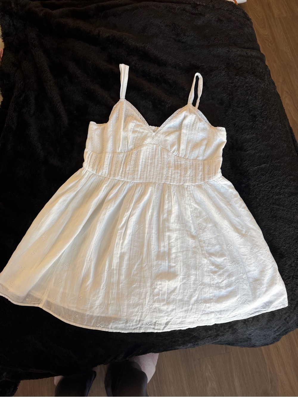 American Eagle Outfitters White Eyelet Cami Mini Dress